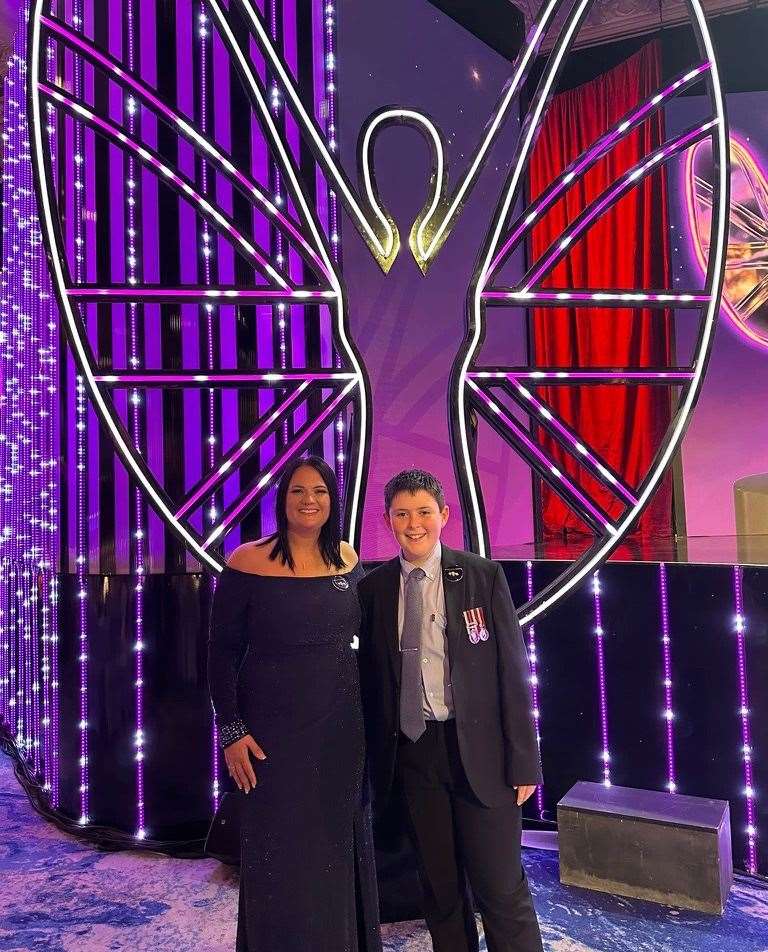 Scotty's Founder Nikki Scott with Jack Rigby at the Pride of Britain ceremony