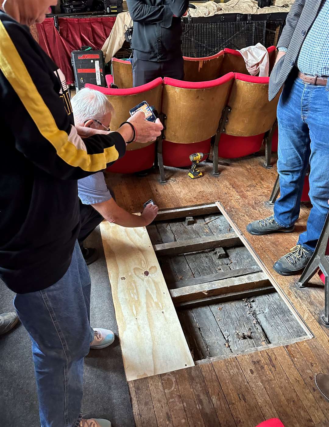 The medieval oak boards were revealed at St George's Guildhall. Picture: Matt Baker