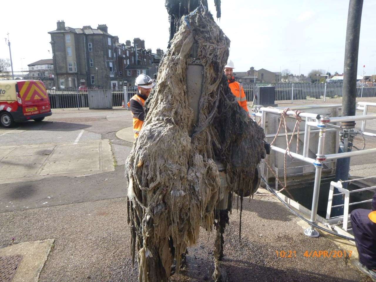 A wet wipe 'monster' found in Lowerstoft. Picture: Anglian Water