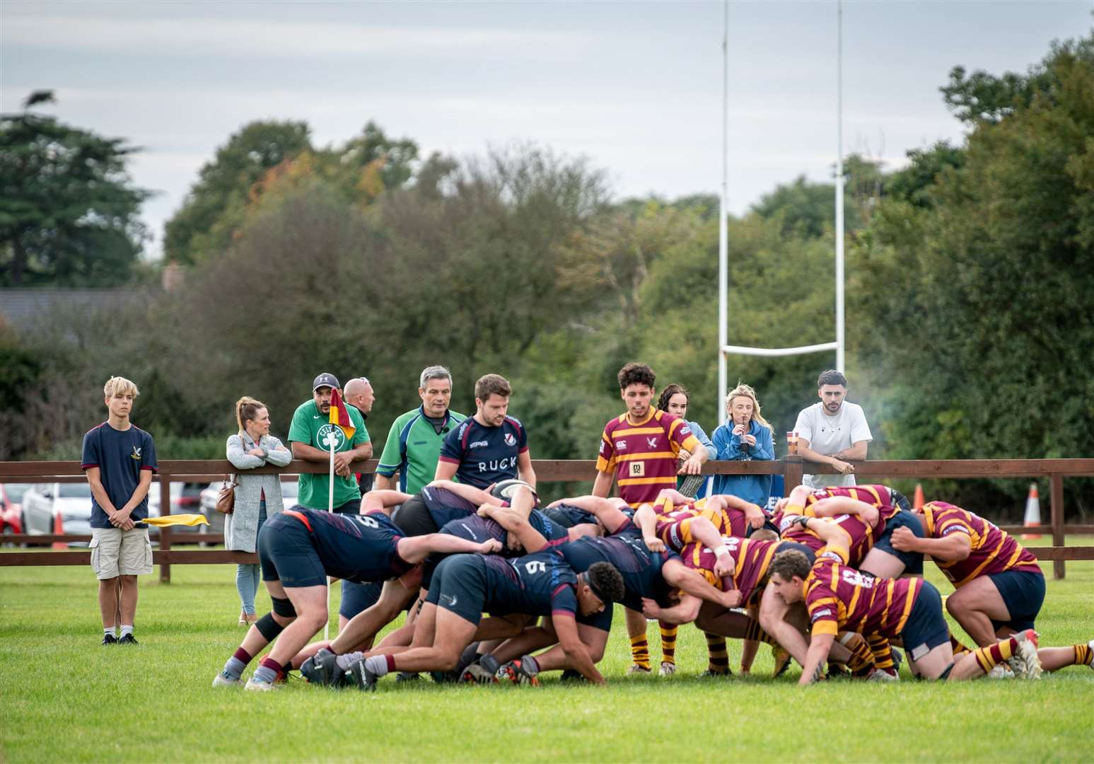Scrum action between Ipswich YM and West Norfolk. Picture: Gary Dod
