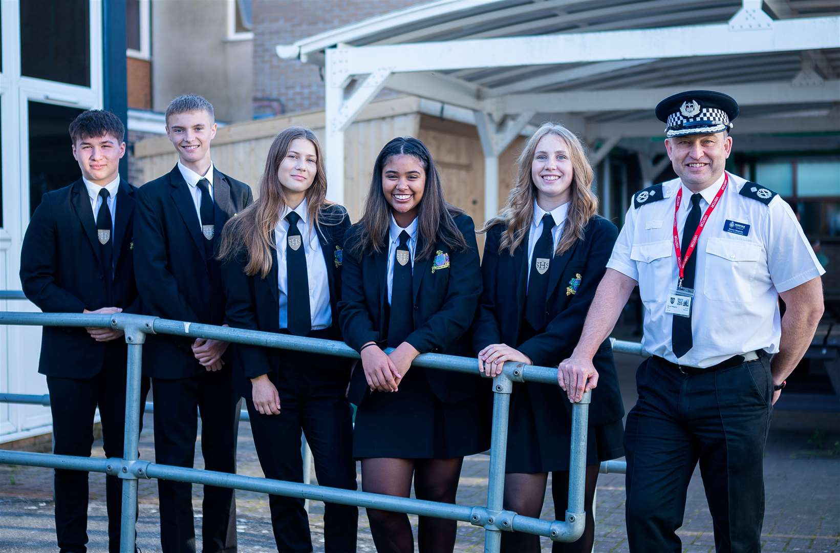 Detective Chief Constable Simon Megicks with some of the Year 11 students.