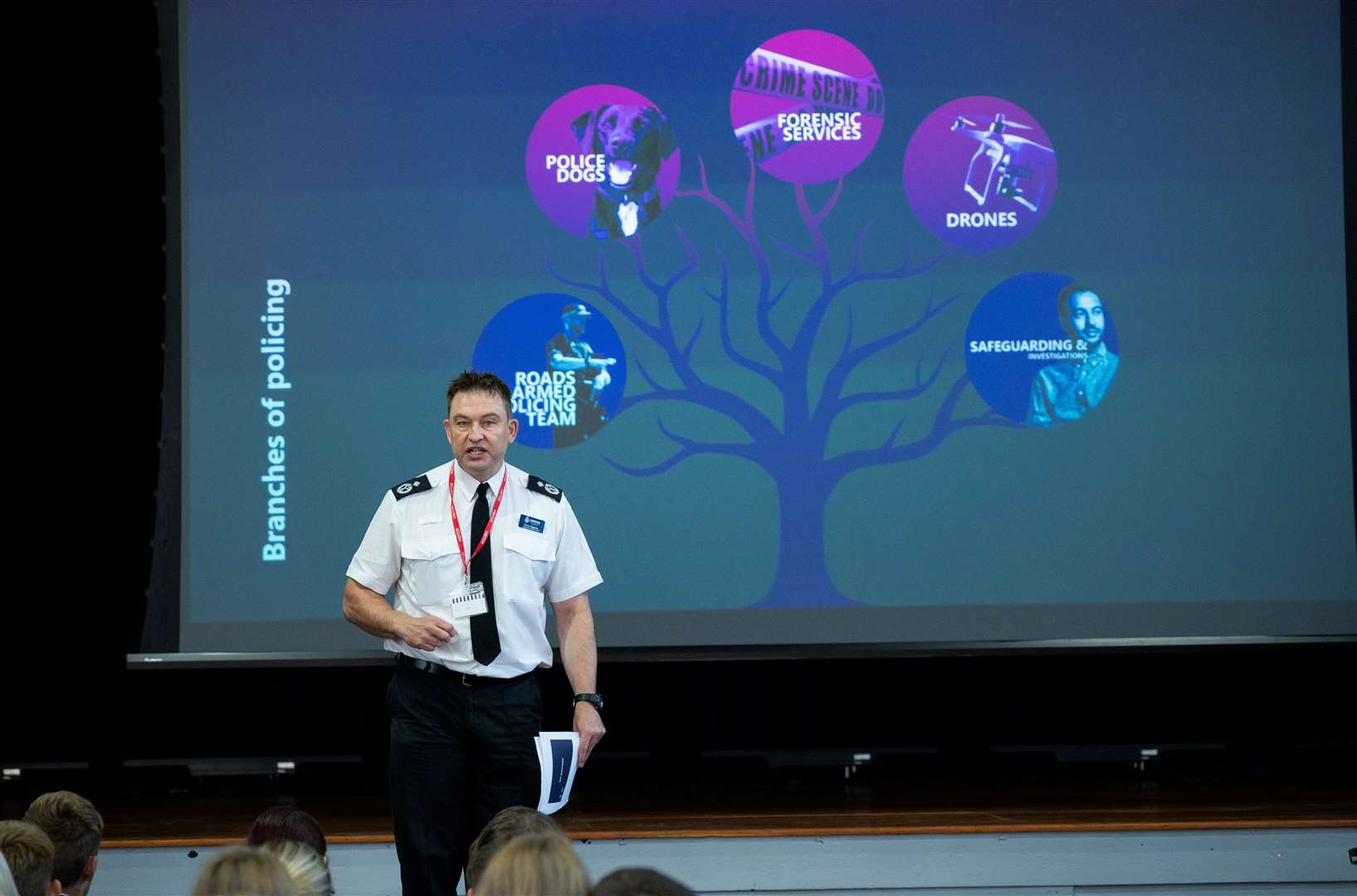 Detective Chief Constable Simon Megicks spoke about his career to pupils at Springwood High School.