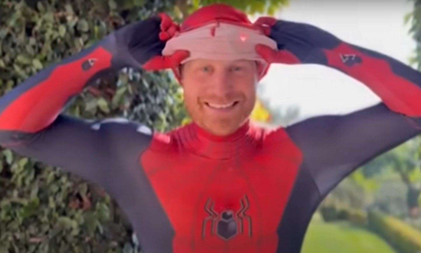 Prince Harry dressed as Spider-Man for the Christmas message to Scotty's Little Soldiers youngsters in 2022. Picture: Archewell/Scotty's Little Soldiers