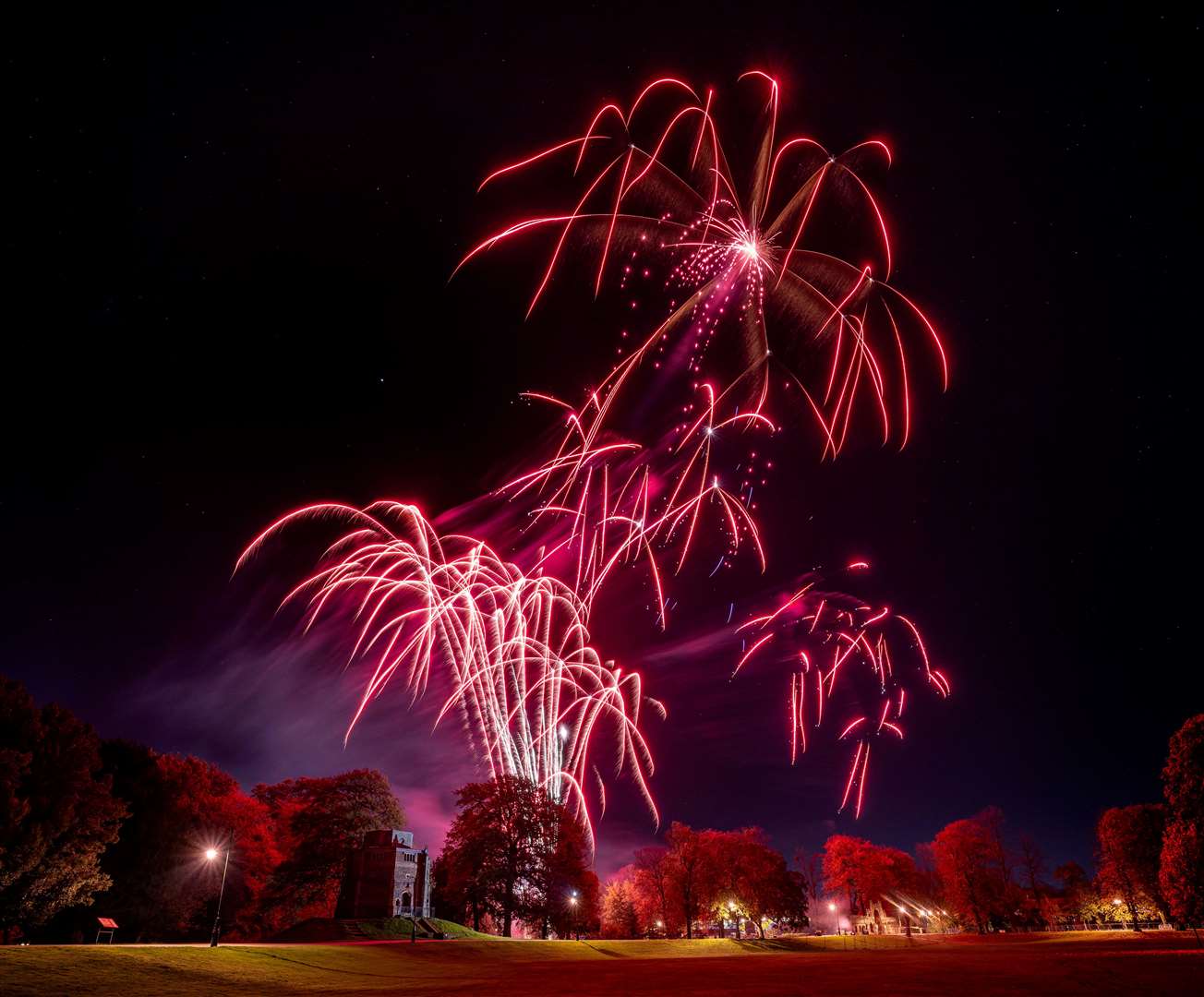 Fireworks lit up the night sky