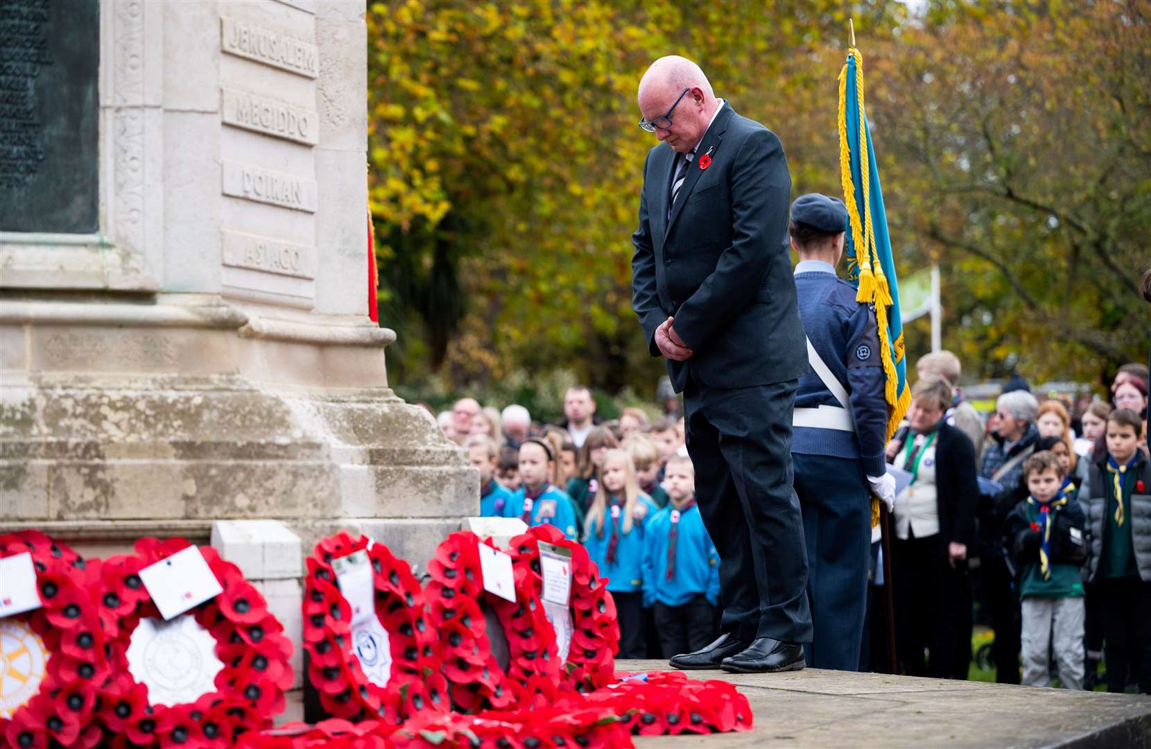 Wreath laying at Tower Gardens in Lynn