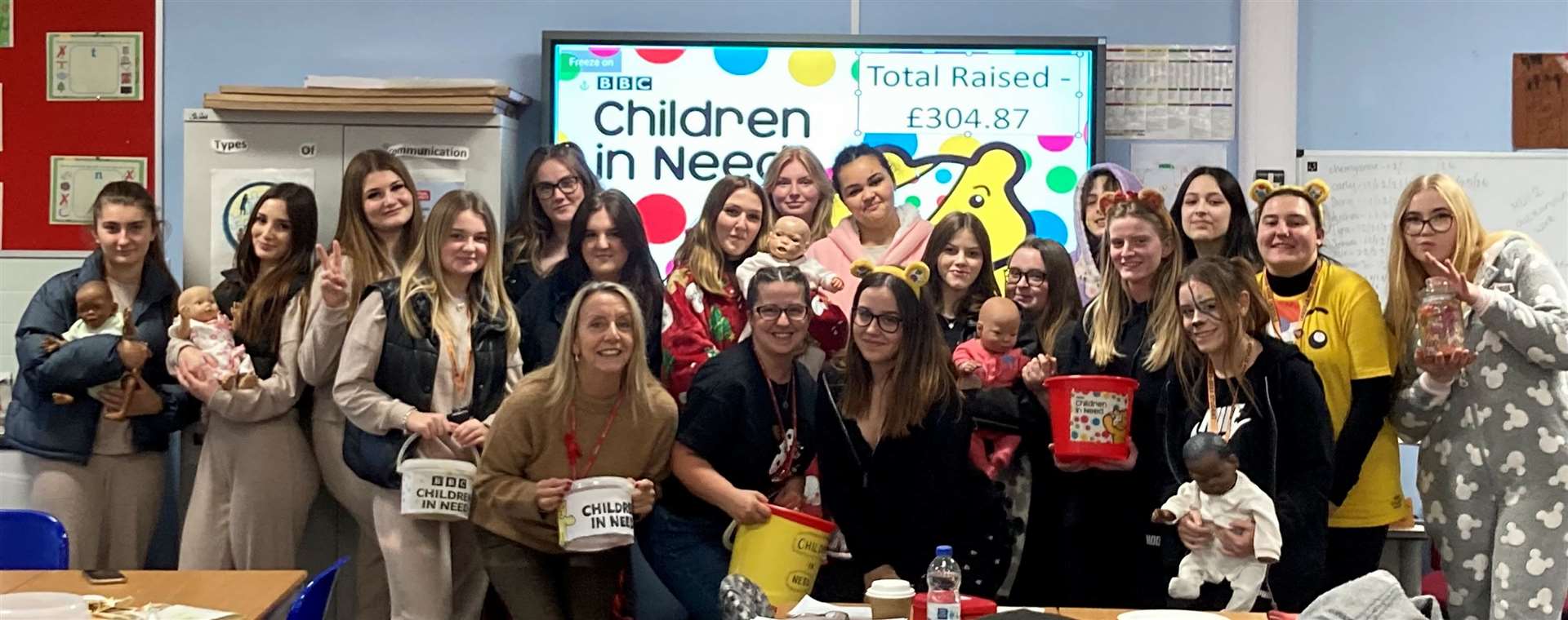 Childcare students and staff at CWA Wisbech Campus fundraising for Children in Need