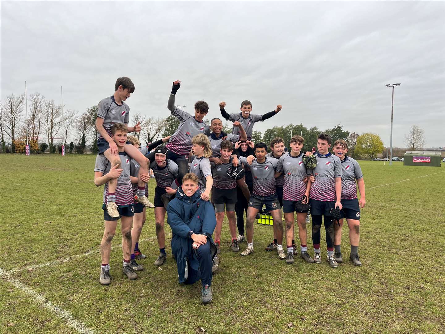 Triumphant under-15 players from West Norfolk Rugby Club