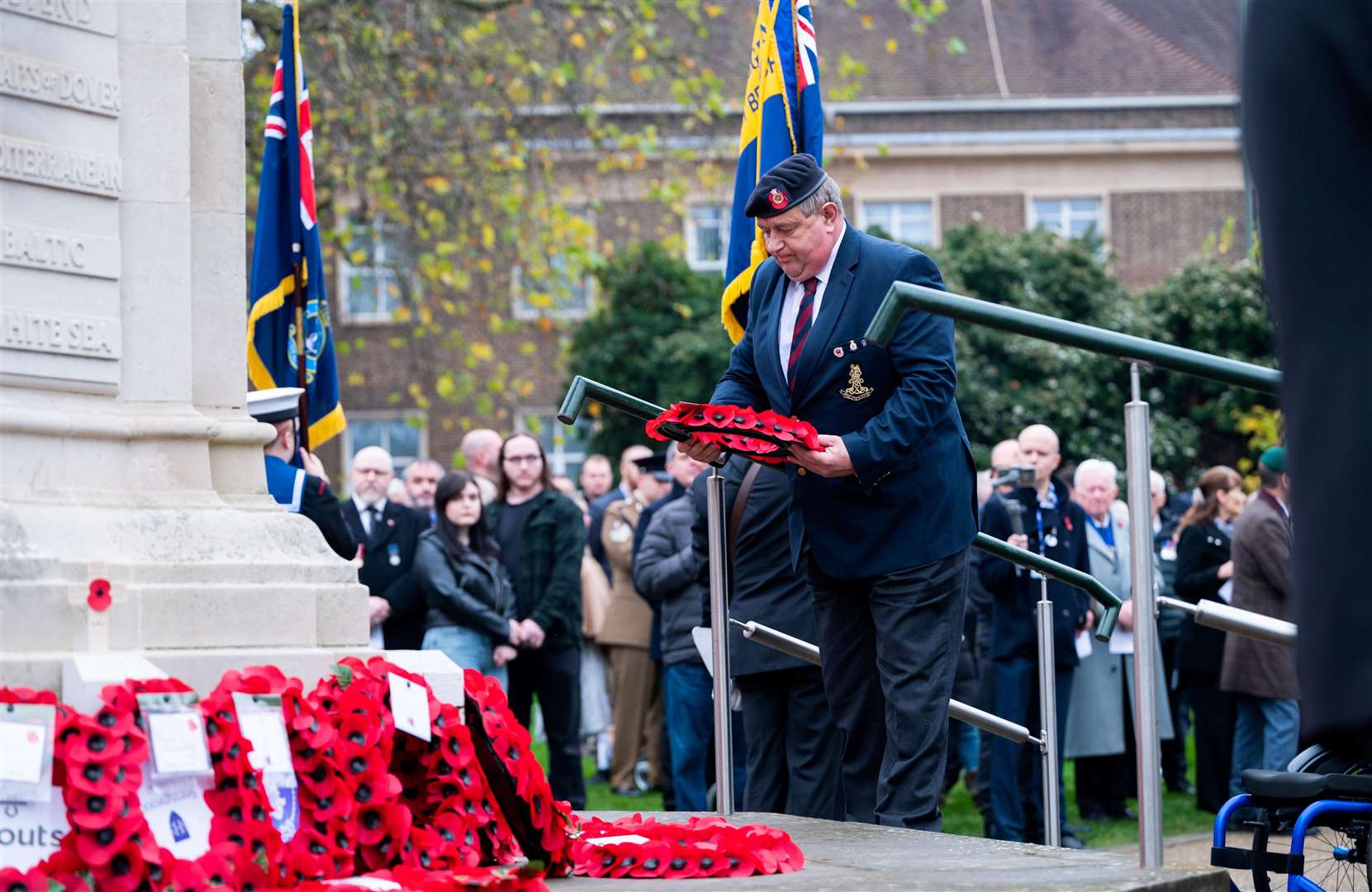 Wreaths were laid during the Remembrance Sunday service held at Tower Gardens in King's Lynn last year. Picture: Ian Burt