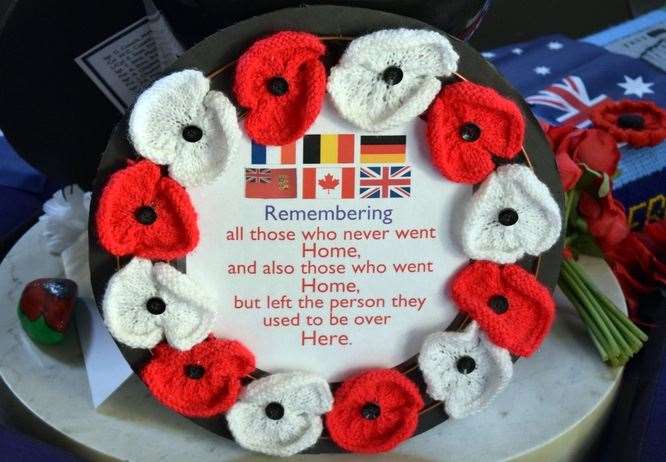 A wreath that Mike Lister found while in St George’s Memorial Church Ypres, Belgium.