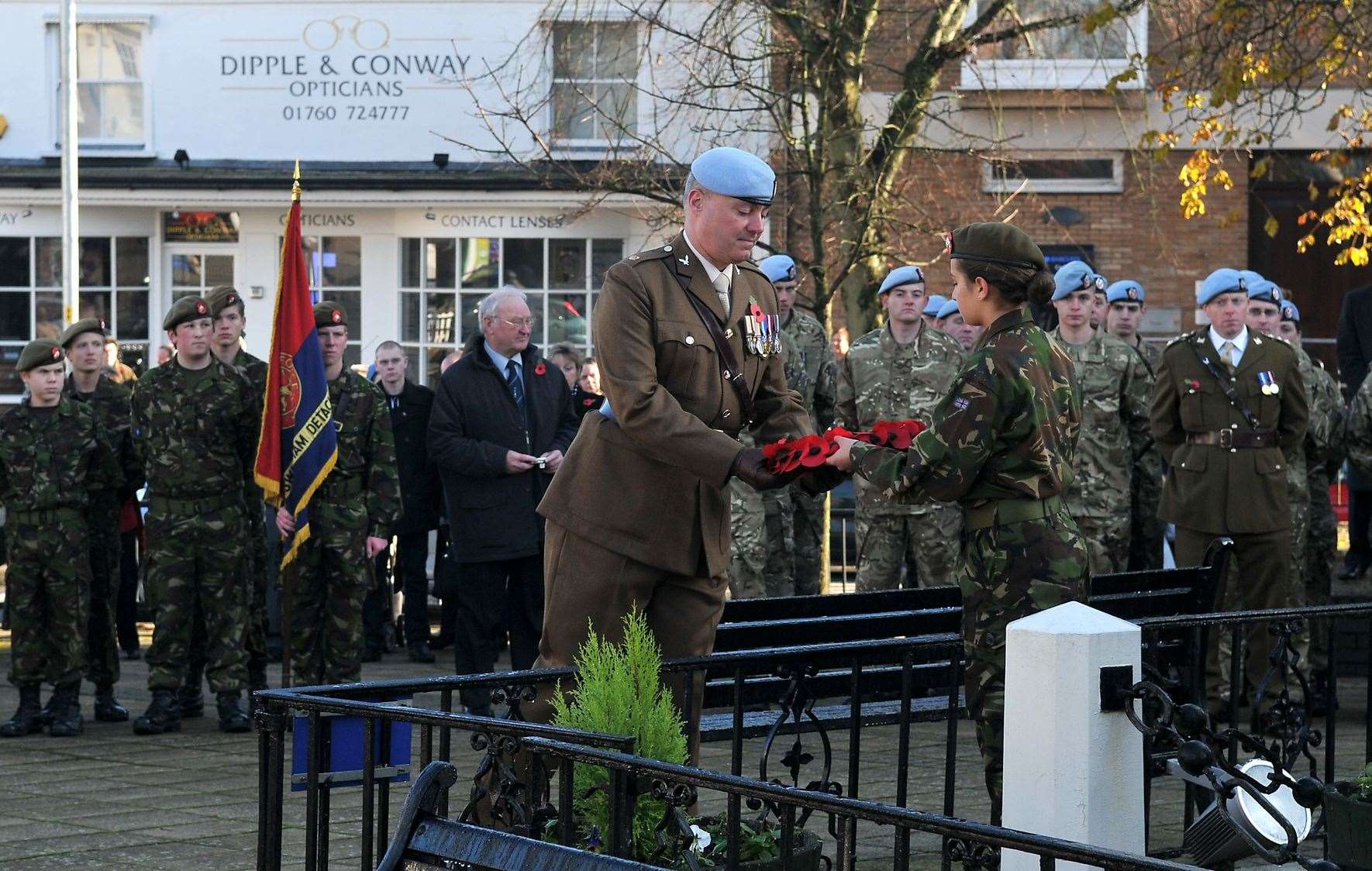 Remembrance Day parade and service at Swaffham's war memorial last year.