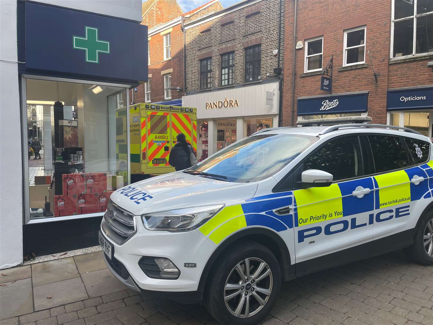 Police and ambulance were called to High Street in Lynn to assist with a medical emergency