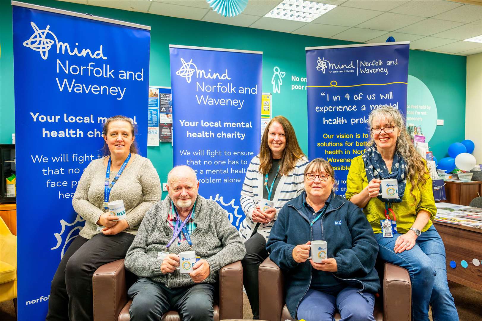 Lee Dade (resource centre manager), Graham Goodwin (carer & trustee), Jo Taylor (assistant practitioner CMHT), Ria Bunting (carers lead CRHT) and Nikki Young (team manager CRHT). Picture: Ian Burt
