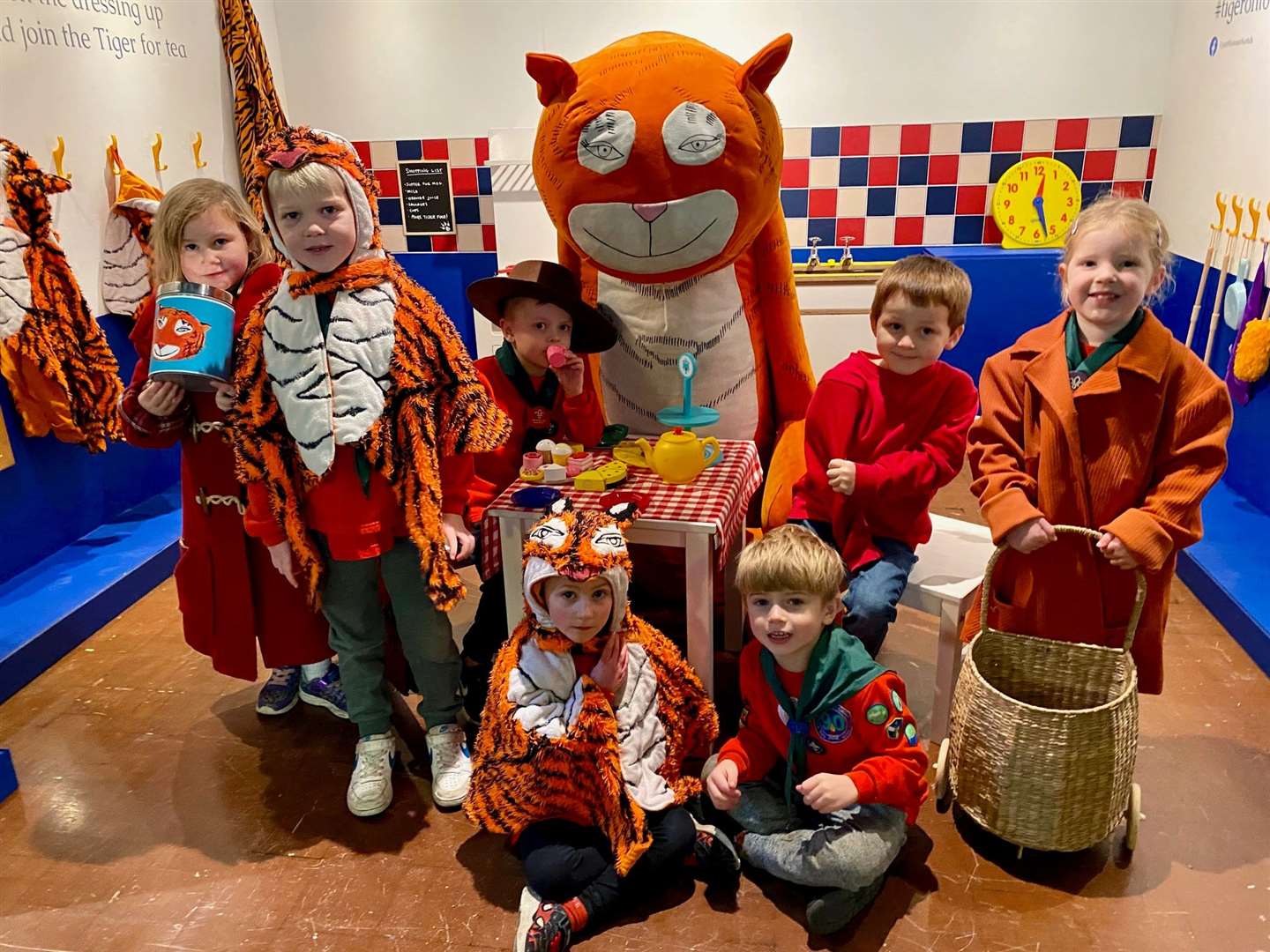 Scouts at Lynn Museum's The Tiger Who Came to Tea exhibition