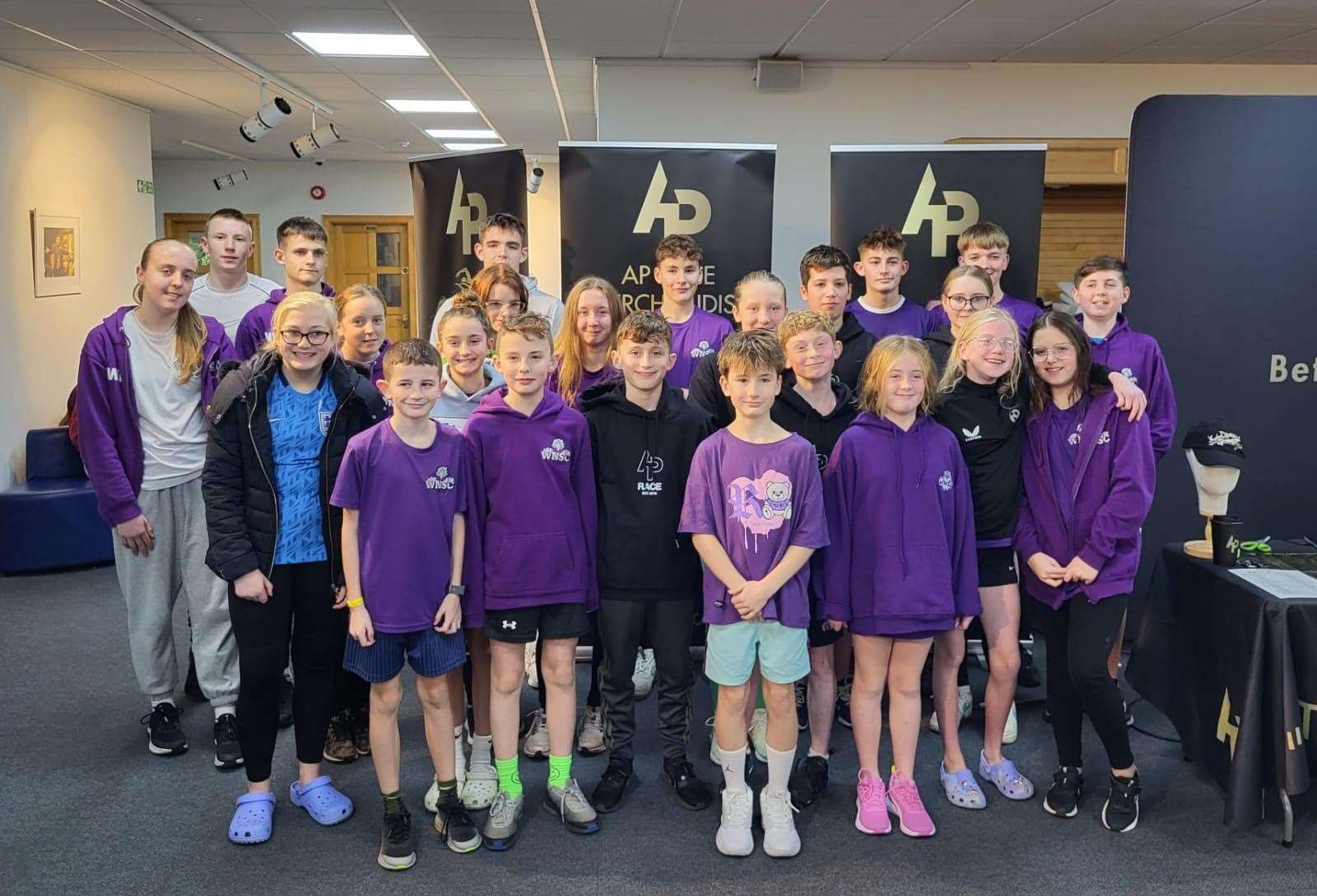 West Norfolk Swimming Club members at the Adam Peaty race clinic