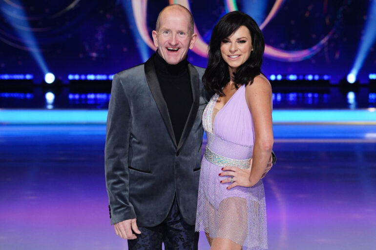 Eddie the Eagle steps on to rink with new partner ahead of Dancing On Ice launch