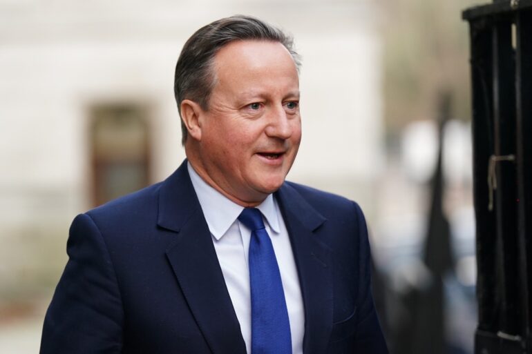 Lord Cameron to push for ‘urgent humanitarian pause’ in Gaza war on Middle East visit