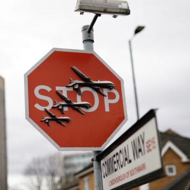 Man arrested over removal of Banksy road sign