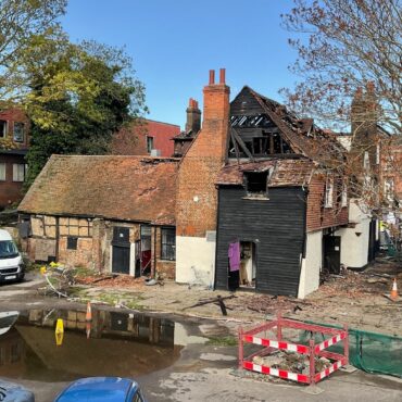 Historic London pub damaged in fire