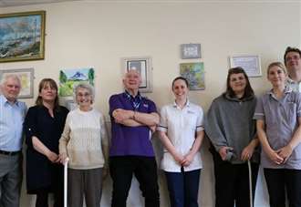 Stroke patients who use art therapy to recover give artwork to hospital to say thank you