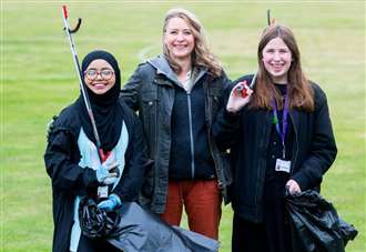 Litter pickers help keep school grounds tidy