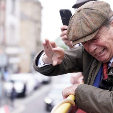 Man arrested after objects thrown at Nigel Farge