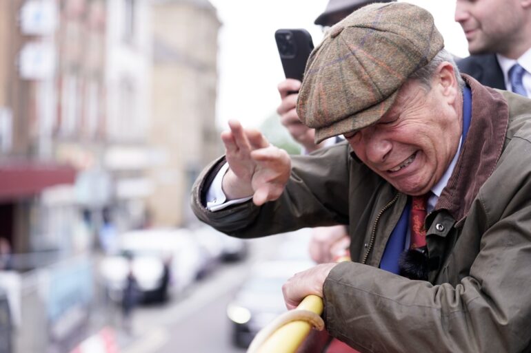 Man arrested after objects thrown at Nigel Farge