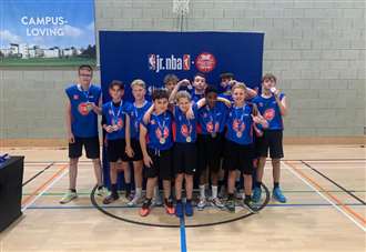 Medals for basketball stars after finals of competition