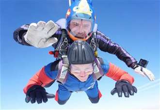 Nigel takes an enormous leap for charity in skydive