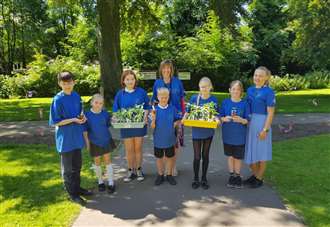 School helps bring splash of colour to town park