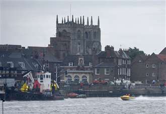 Emergency services called to rescue dog from river