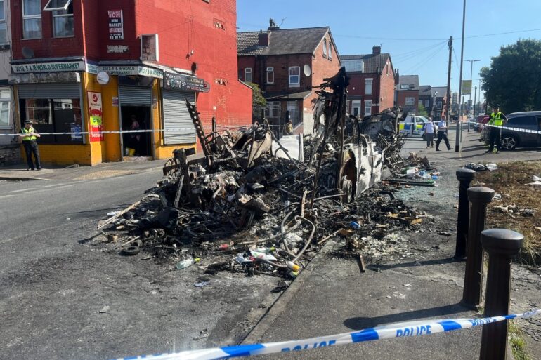 Police remain in Leeds suburb after violent disorder