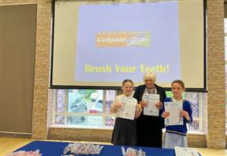 Pupils learn some valuable lessons about dental hygiene thanks to councillor