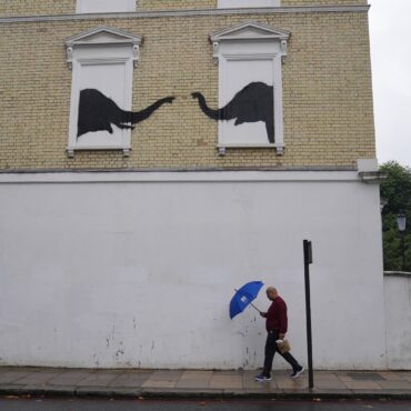 Banksy adds to animal artwork collection in London with new elephant design