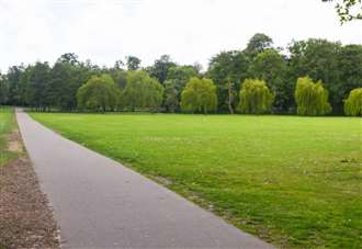 Caught on camera sniffing drugs in a park