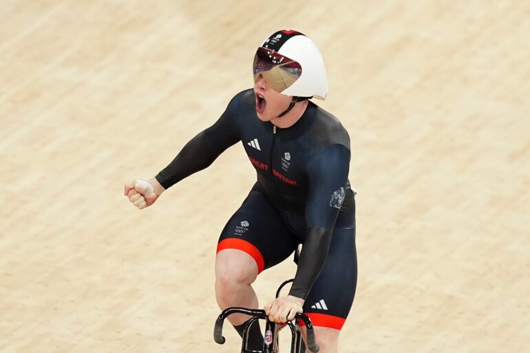 Great Britain’s Emma Finucane adds keirin bronze to team sprint gold