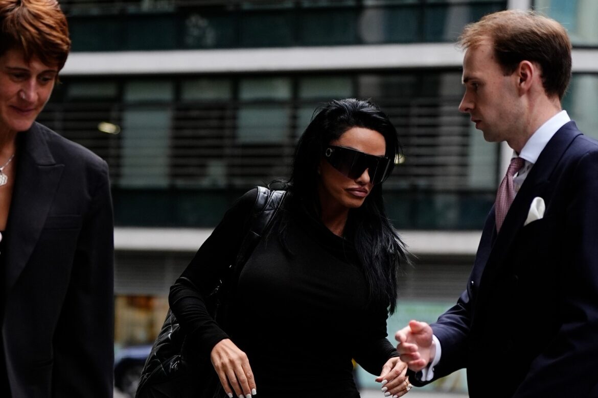 Katie Price arrives at court ahead of latest hearing over bankruptcies