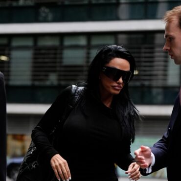 Katie Price arrives at court ahead of latest hearing over bankruptcies