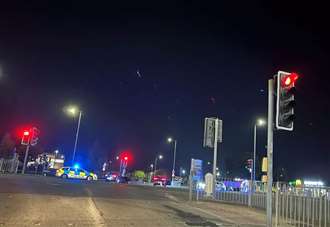 Two drivers injured in late night retail park crash