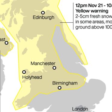 Amber snow warning issued ahead of Storm Bert