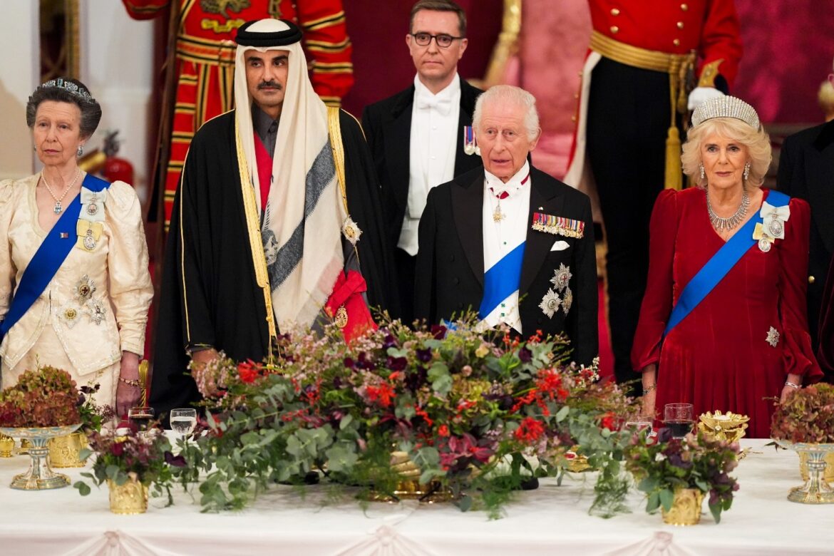 King Charles and Camilla host the Emir of Qatar on his two day state visit