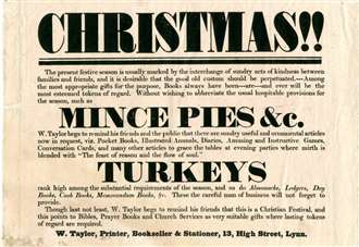 Shop’s bold Christmas poster from 1850