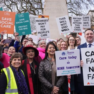 Adult social care campaigners march on Parliament