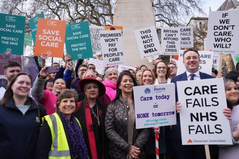 Adult social care campaigners march on Parliament