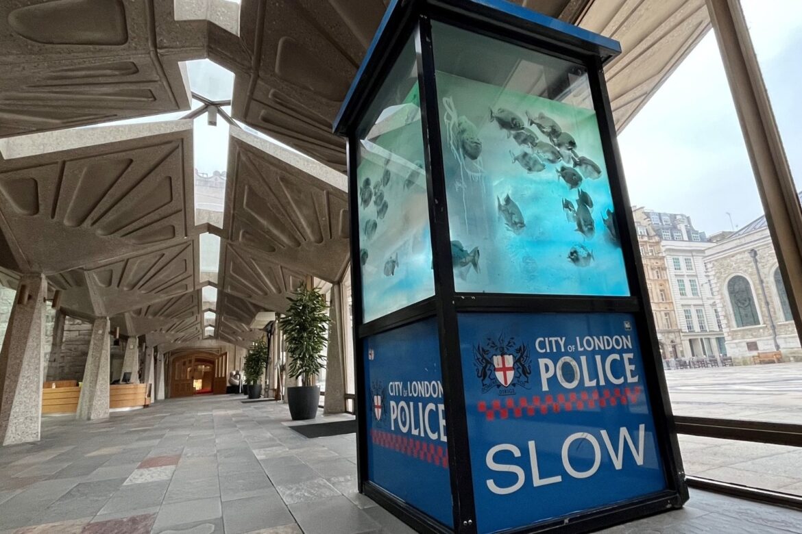 New London Museum to display Banksys piranhas police sentry box artwork