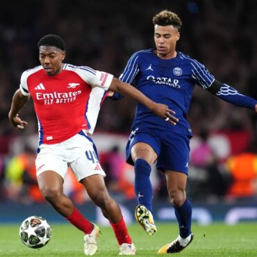 Arsenal beaten by Paris St Germain to dent Champions League final hopes