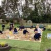 Excitement at town primary school as new sandpit installed