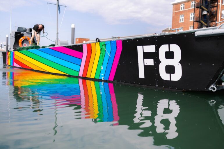 Navy landing craft wrapped in Pride colours to recognise role of gay personnel