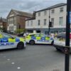 Police at scene of crash in town centre