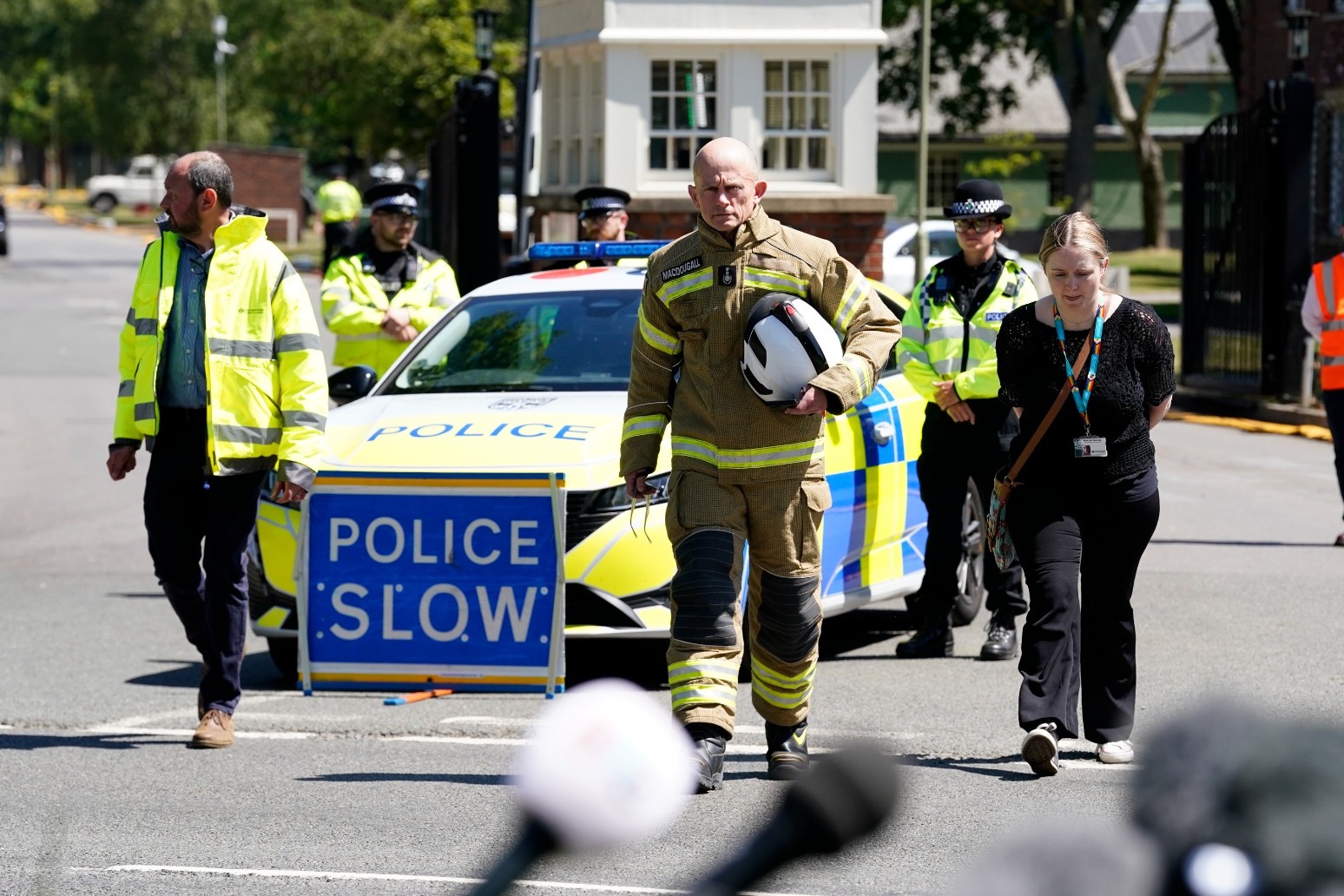 Tributes left at ex RAF base where fire killed firefighters and member of public