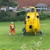 Air ambulance lands in town during medical emergency